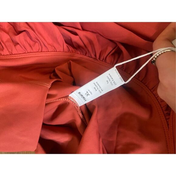 HALARA Orange Maxi A-Line Skirt Pleated Casual - Picture 3 of 3